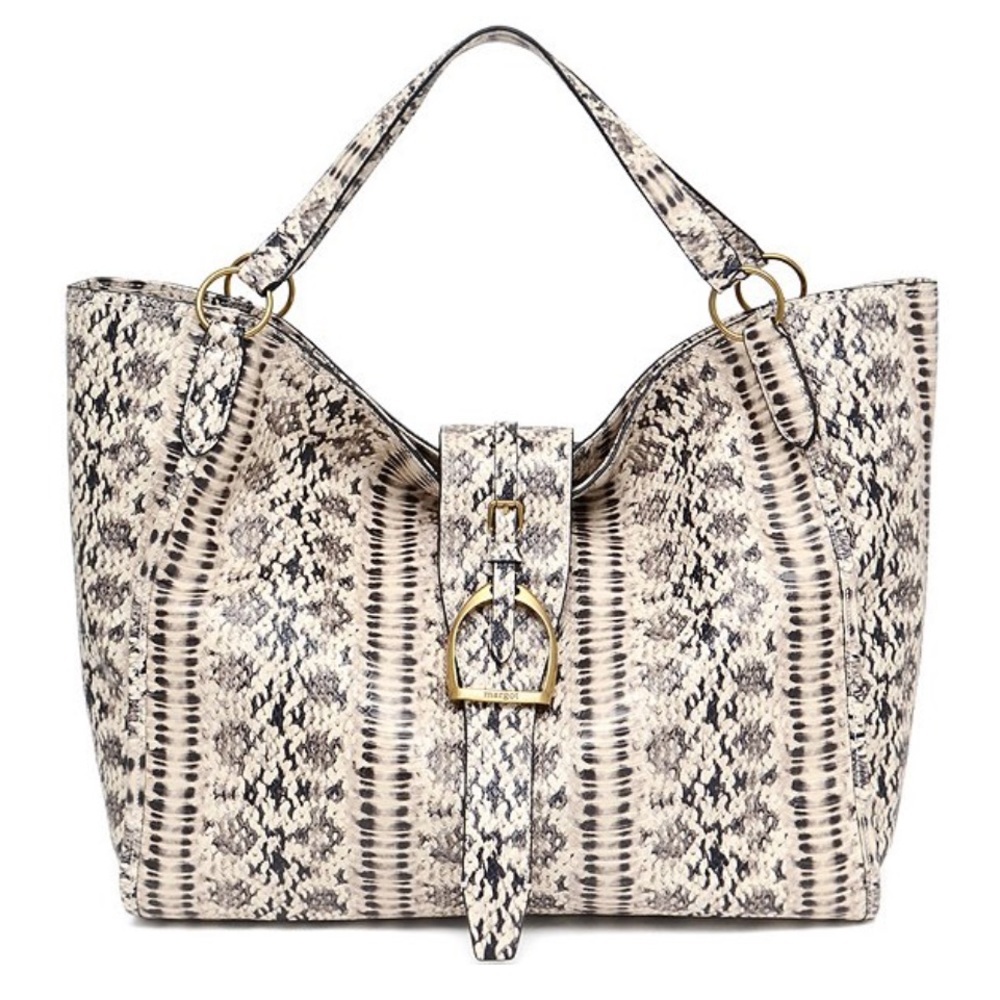 Margot Adele Oversized Python Embossed Leather To… - image 2